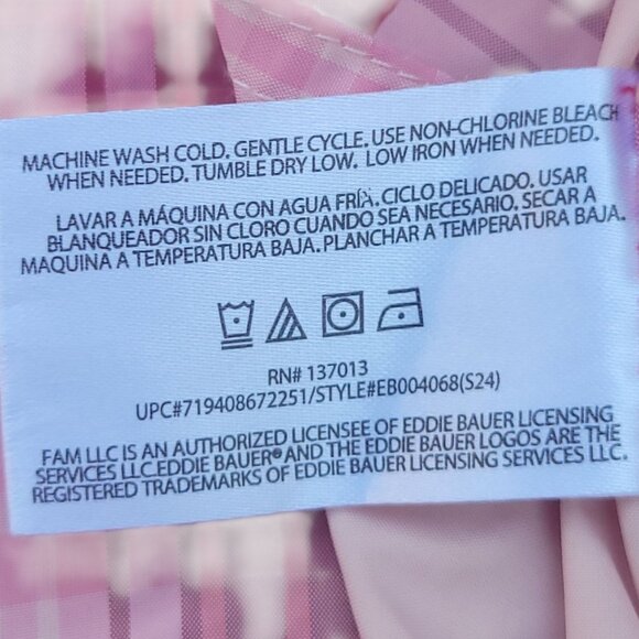 Eddie Bauer Womens Adventure Shirt XXL Pink Plaid Short Sleeve Button-Up Hiking - Picture 5 of 16